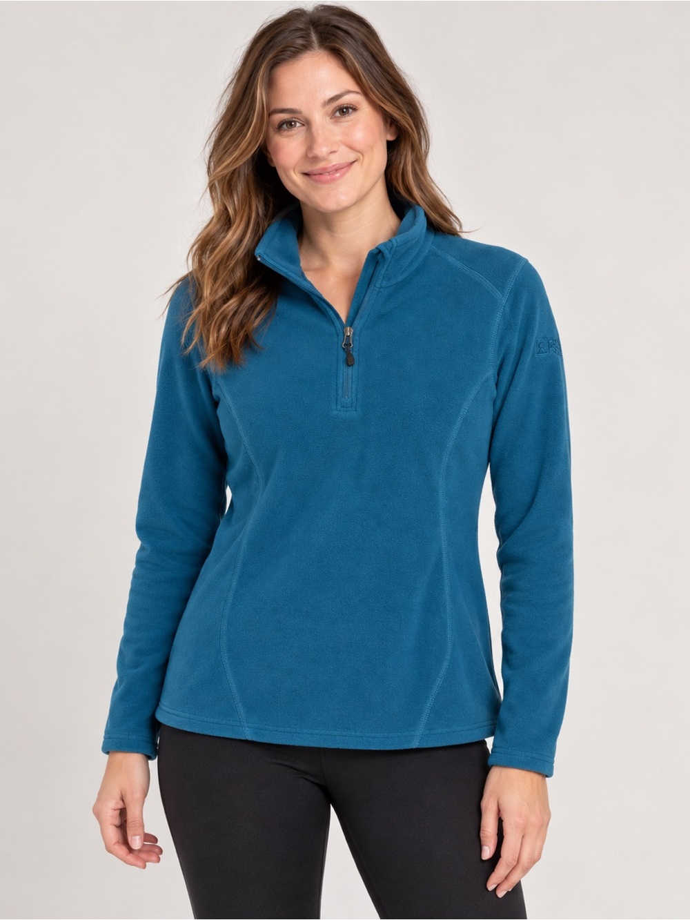 Eastern Mountain Sports Women's Teal Quarter-Zip Fleece Pullover